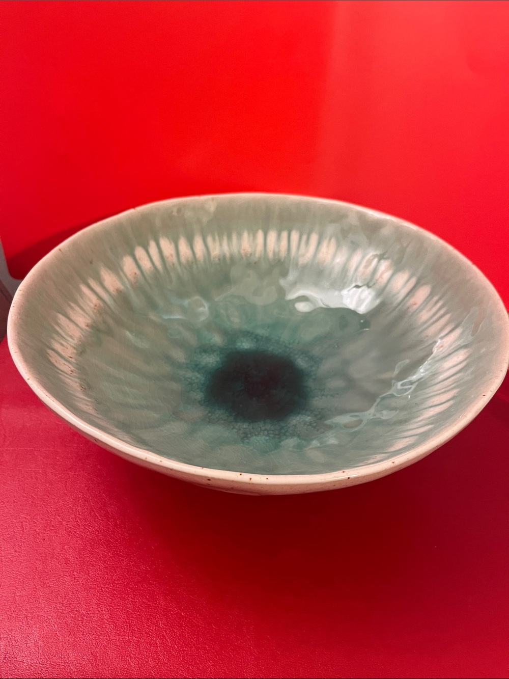 Ceramirupe large glassed bowl made in portugal 12.5”D 4.25”H
